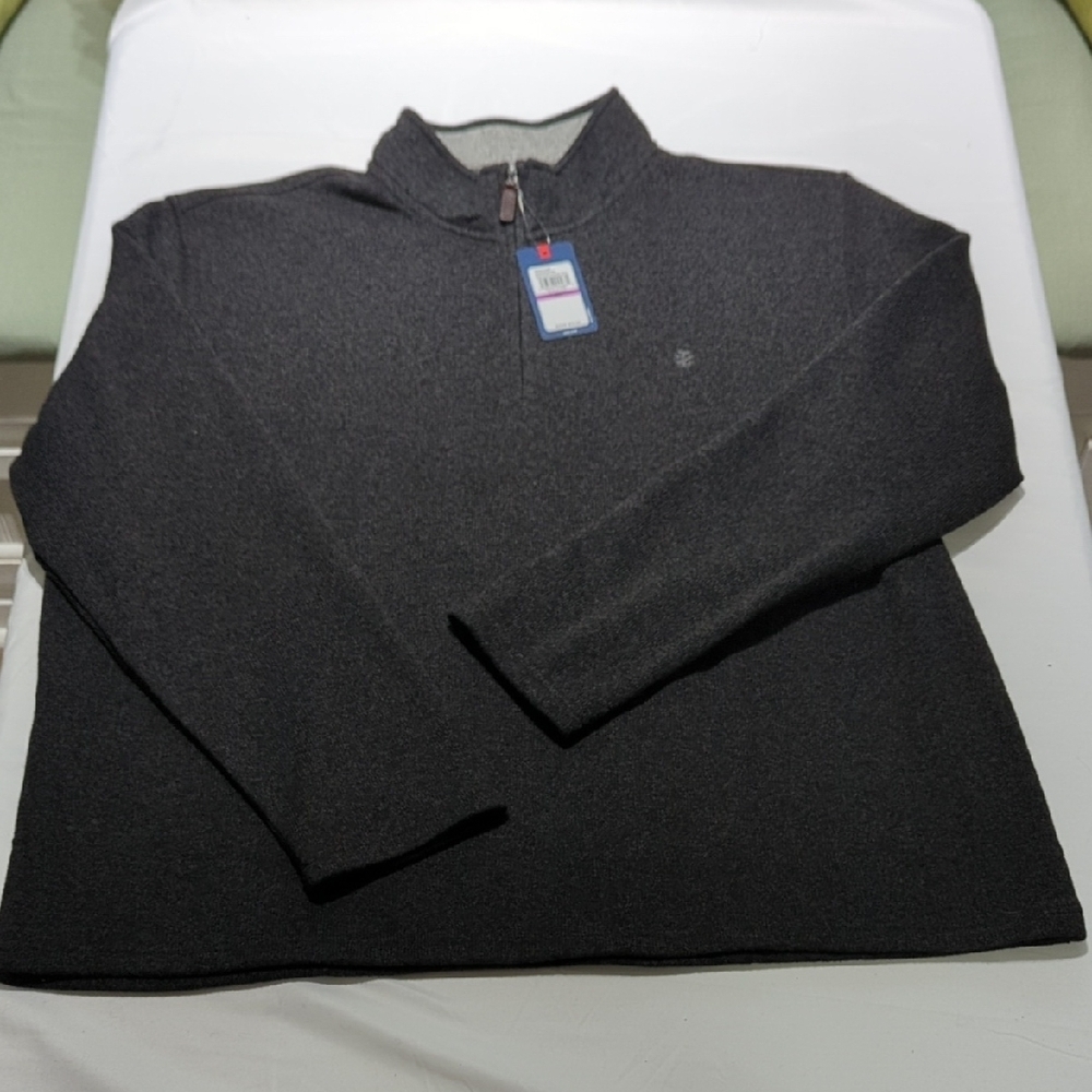 Izod Men's Black Zip Up Sweater XXL/TTG/XXG $70 ORIGINAL TAG.. absolutely New!!